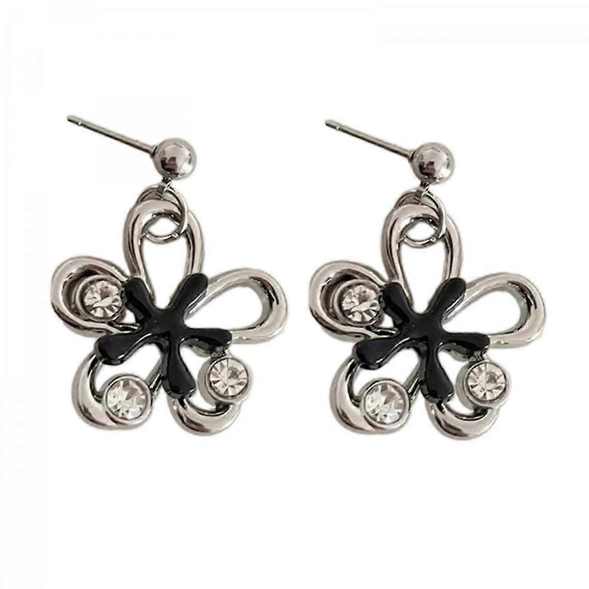Exaggerated Flower Ear Drops Studs for Art Lovers