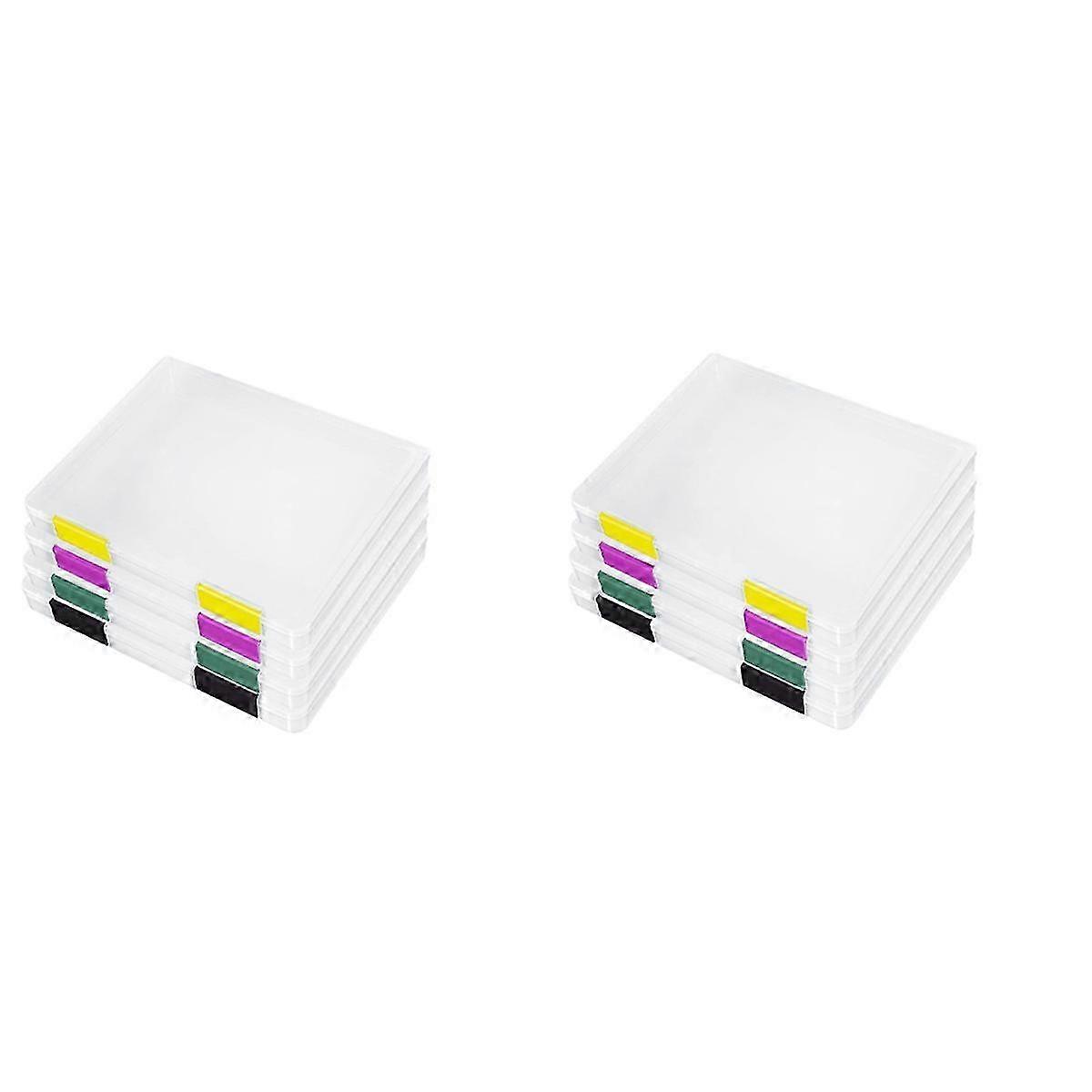 8PCS A4 File Portable Project Case,Portable A4 File Box Plastic Scrapbook Paper Storage Box compatib