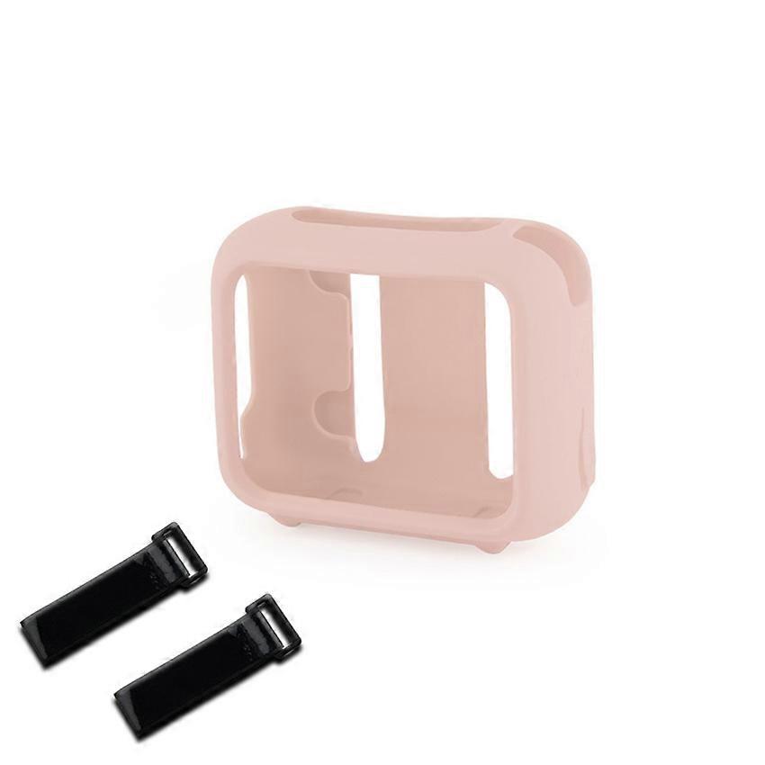 for JBL GO4 Silicone Protective Case Portable Speaker Case with Secure Strap Mount Pink
