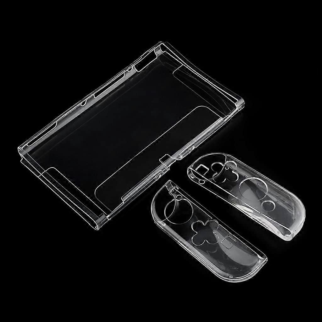 Protective Case Clear TPU Shockproof Shell with Detachable Ergonomic Grip for Nintendo Switch OLED