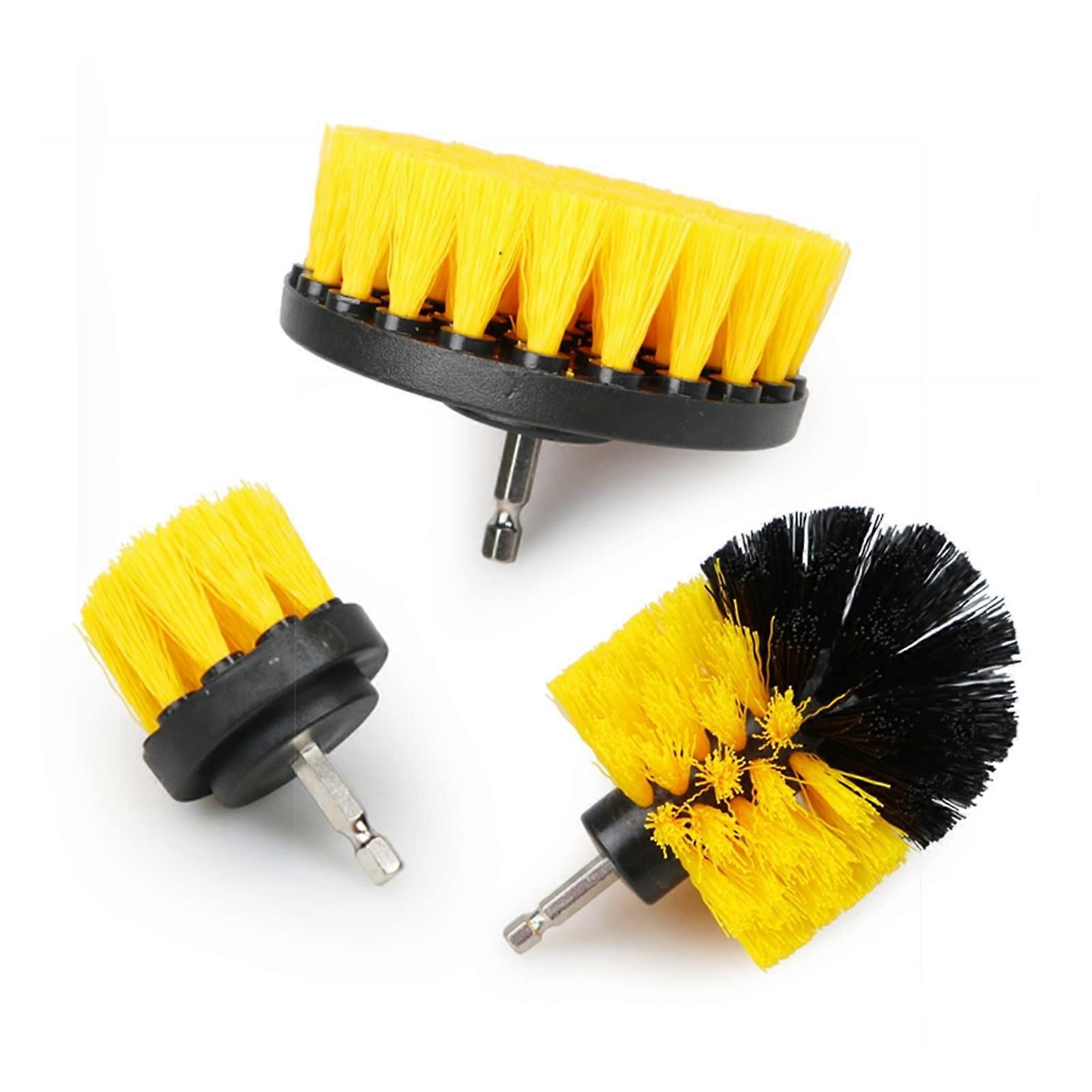 Drill Brush Set 3Pcs Electric Scrubber Kit with Nylon Attachments for MultiSurface Cleaning