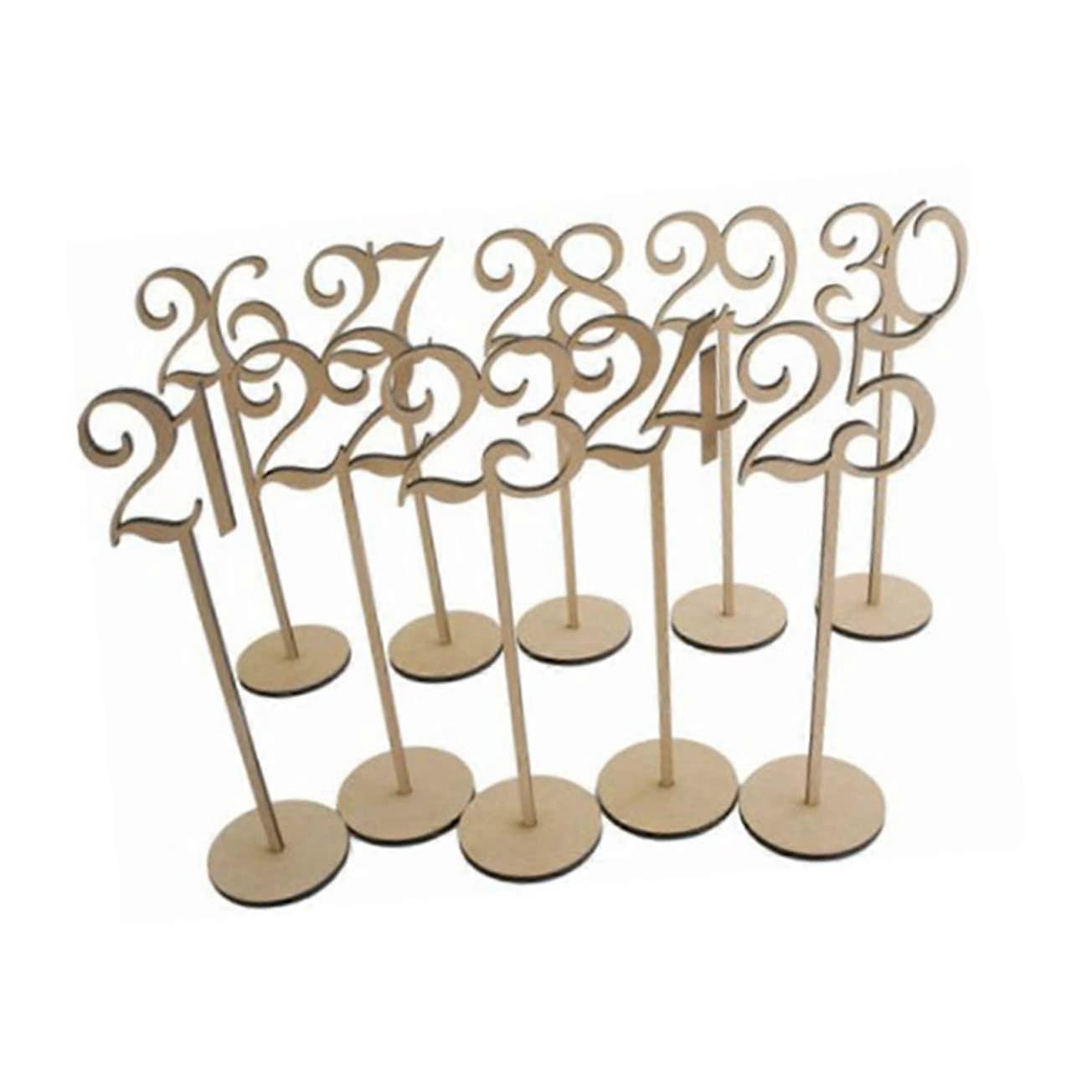 10pcs Wooden Wedding Table Numbers with Round Base for Rustic Reception and Seating Assignments
