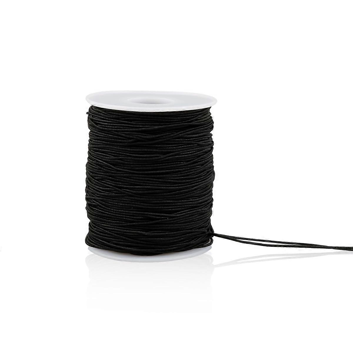 Elastic Beading Cord 1mm Black Jewelry Making String  Elastic Easy Knotting 100m Spool