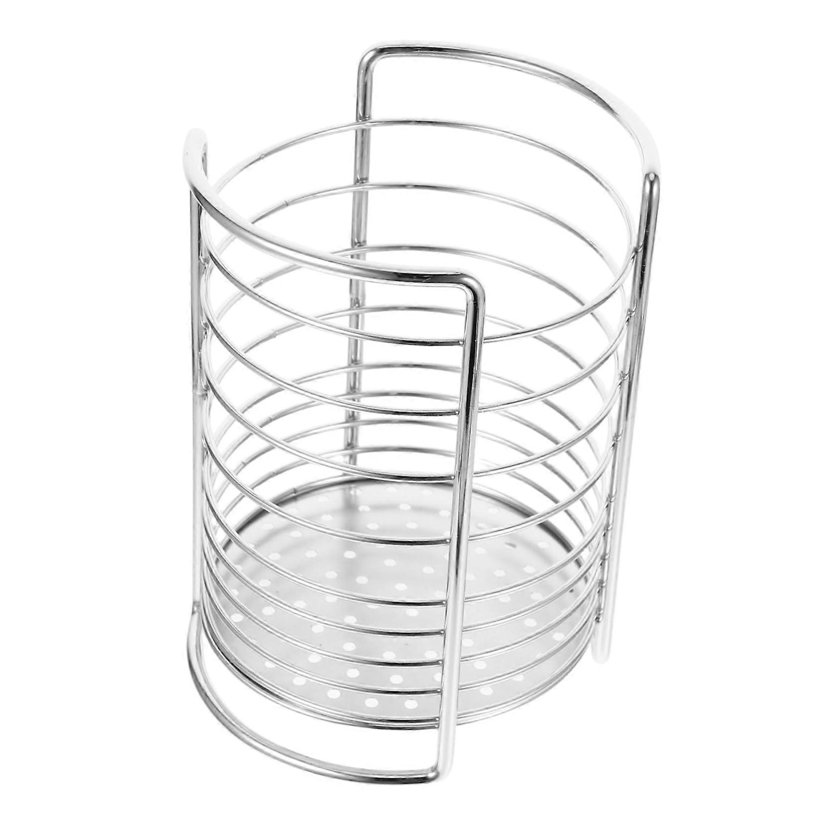 Kitchen Utensil Drying Rack Silverware Organizer with Drainer for Compact Countertop Storage