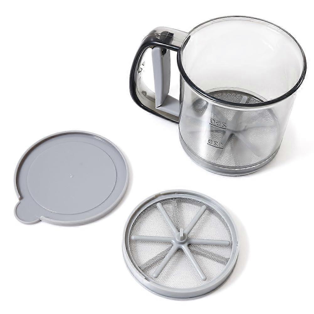 SemiAutomatic Flour Sifter with Transparent NonStick Design for Precise Baking and Kitchen Use