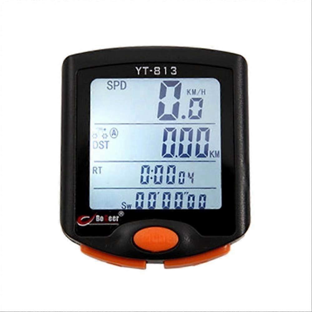 Wireless Bike Speedometer and Odometer, Waterproof Cycling Computer with Large LCD Backlit Display