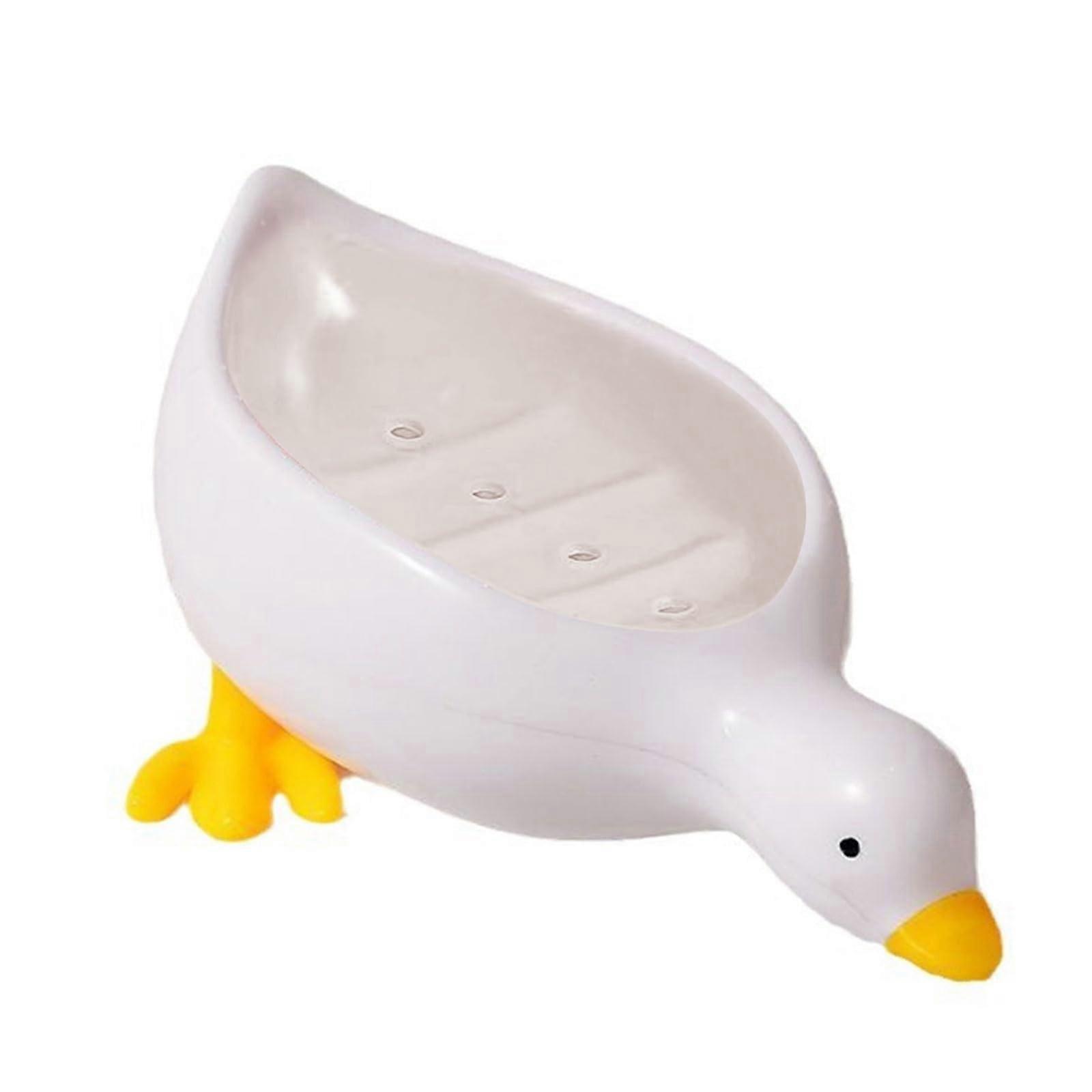 Duck Shaped Self Draining Soap Dish for Bathroom Sink or Shower, Quick Drying Decorative Holder
