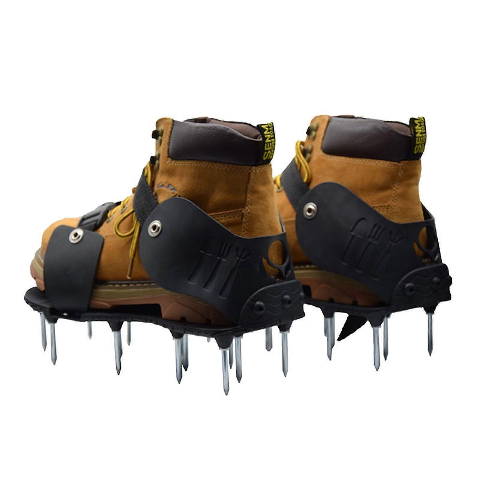 Lawn Aerator Shoes with Spikes for Enhanced Root Oxygenation and Adjustable Secure Straps