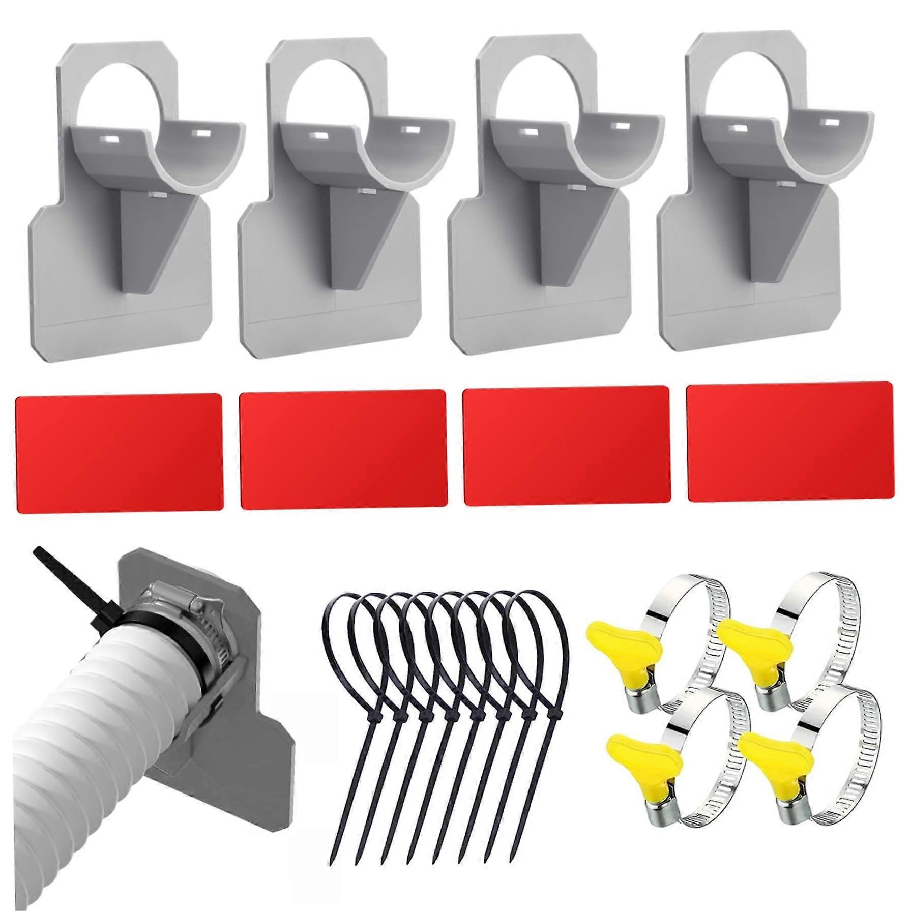 Pool Pipe Holder 4 Set for Above Ground Pools, Adjustable ABS Hose Support Clamps, AntiSag Design