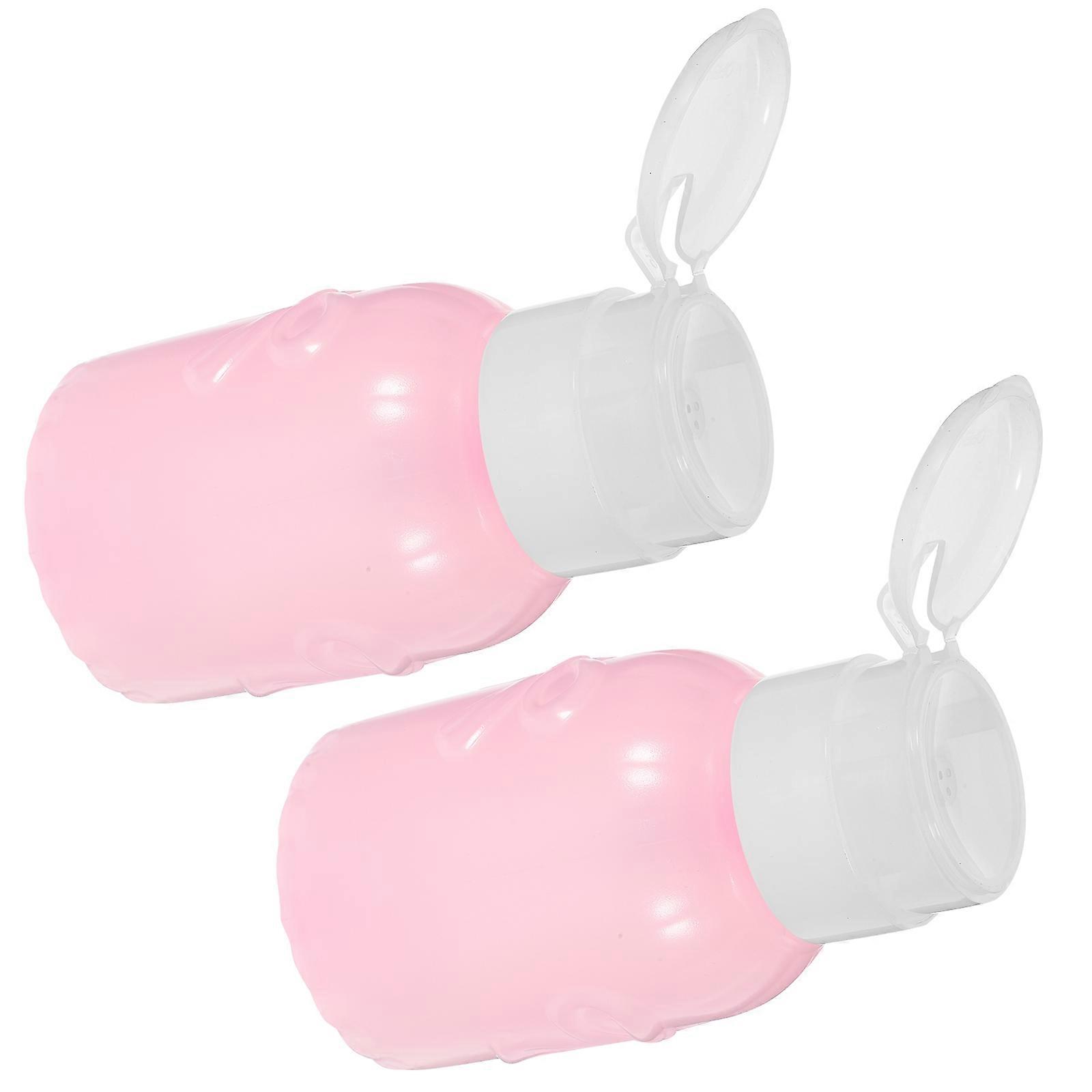 Nail Polish Remover Press Bottle for Storage 2Pcs Empty Pump Dispensers