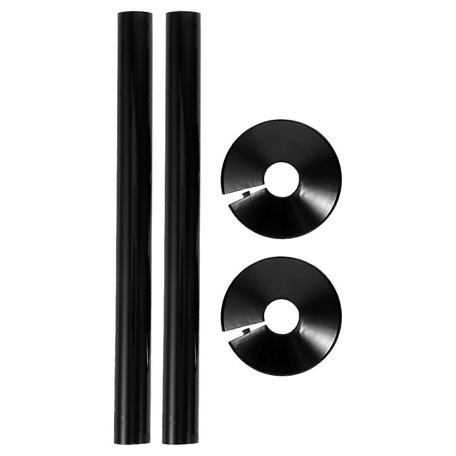 Pipe Sleeve Decorative Pipe Cover for Plumbing with 2Sets Black Kit