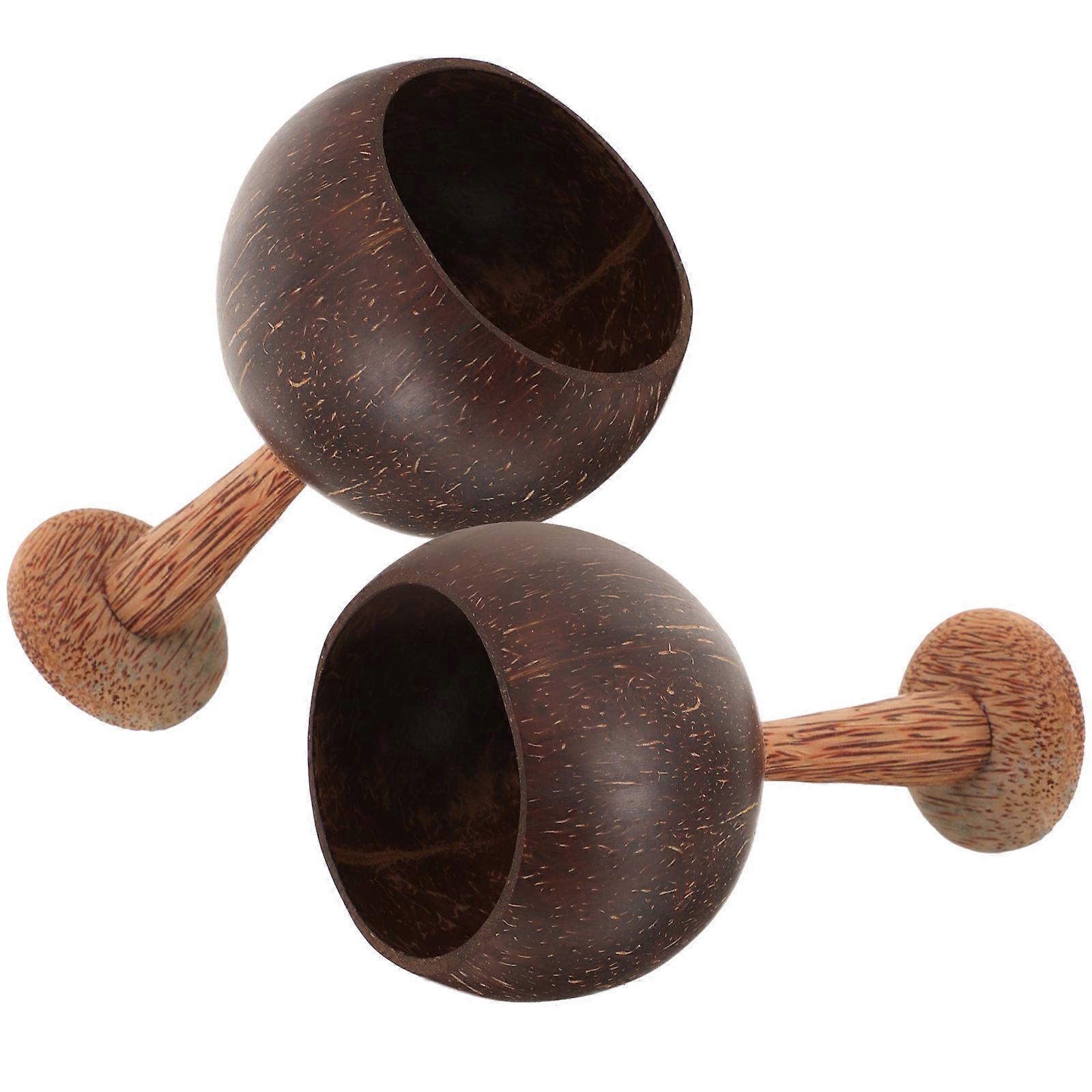Cocktail Goblet Coconut Shell Wine Cup for Decoration 2Pcs Set