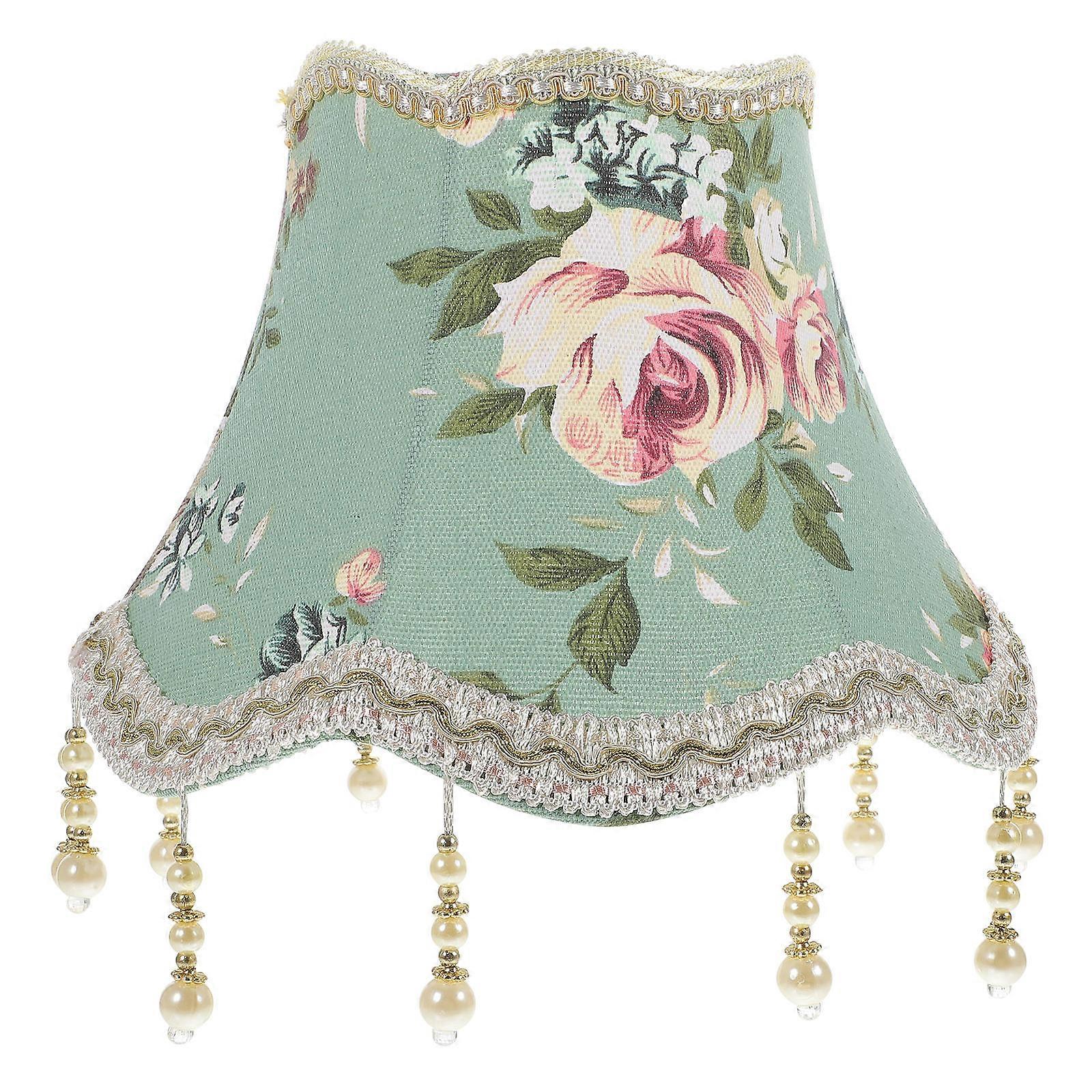 Green Small Lampshade for Table Lamp with E27 Base Indoor Fabric Cover