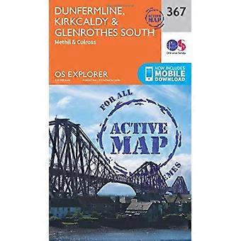 OS Explorer Karte aktiv (367) Dunfermline, Kirkcaldy und Glenrothes Süd (OS Explorer aktive Karte)