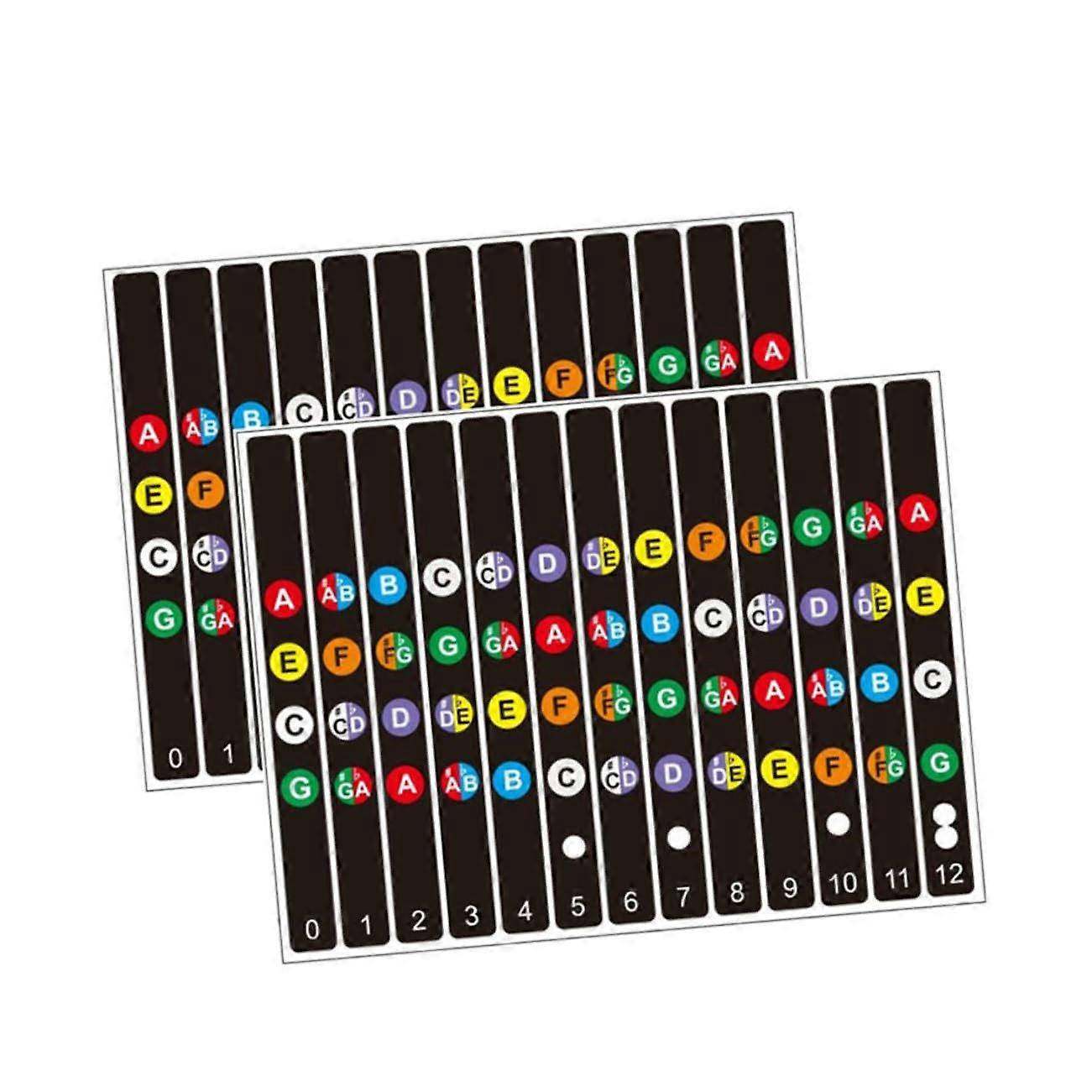 2 Sets Guitar Fretboard Note Stickers for Beginners, Durable EasyRead Design for Fast Learning