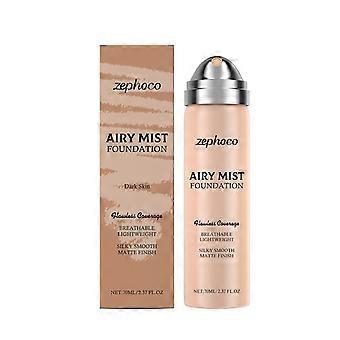 Airy Mist Foundation 70ml, Flawless High Coverage Airbrush Spray Foundation, Lightweight Breathable Matte Finish for Mature Skin, Natural Nude Makeup 