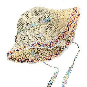 Trendy Wide Brims Straw Hat With Flower Embellishments Comfortable Sun Hat For Women Summer Fashion Accessory  Coffee color