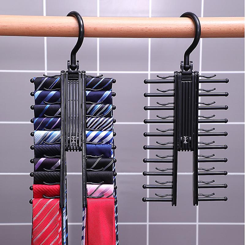 2 PCS See everything Cross Tie rack Holder, rotate to open / close tie and Belt Hangers
