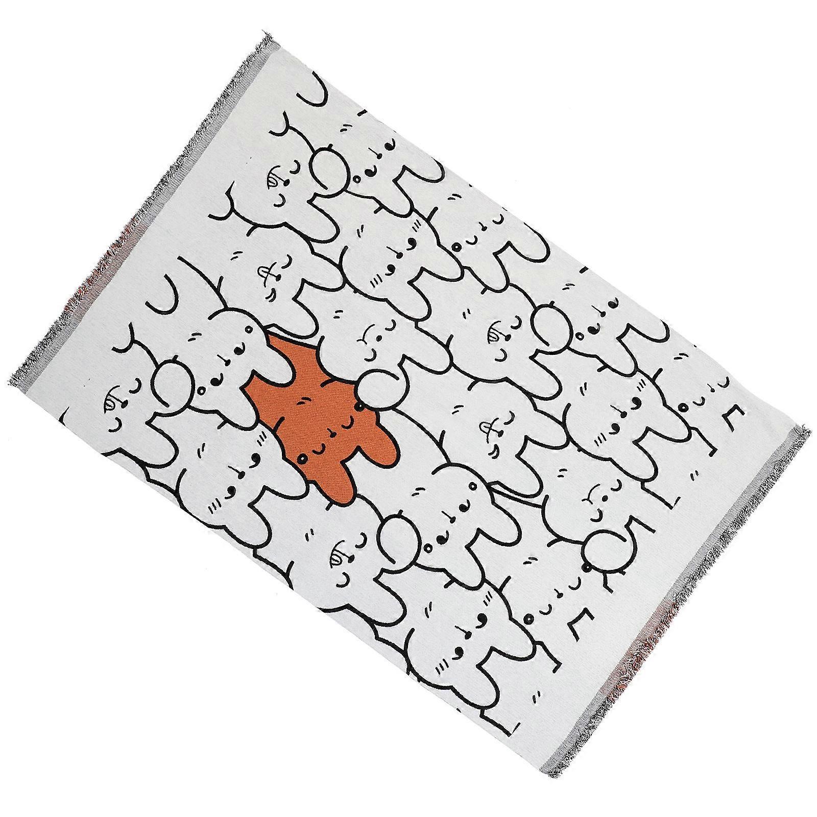 Cute Orange Sofa Throw Cover for Sofa Decor with Rabbit Design