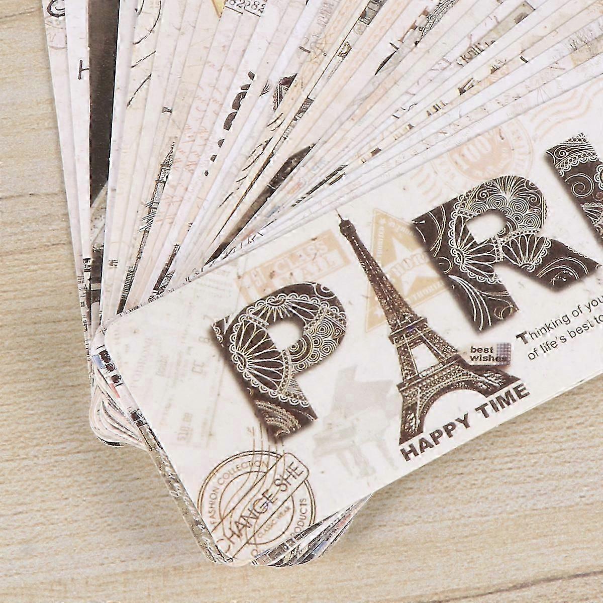 Retro Bookmark Iron Tower Pattern Paper for Book Use 90Pcs Assorted