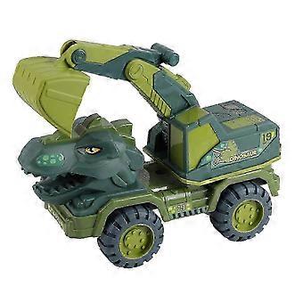 Dinosaurier-Spielzeug-LKW mit beweglicher Tür, detailgetreuer Tyrannosaurus- und Bagger-Transportwagen, bruchfestes Kunststoff-Spielset