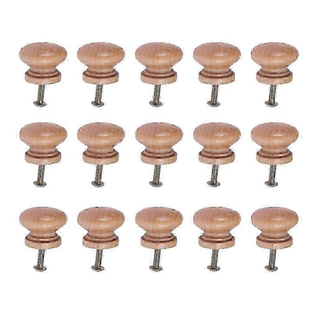 Drawer Knobs Mushroom Pull Handle Wooden Door Knobs for Home Decor 15Pcs