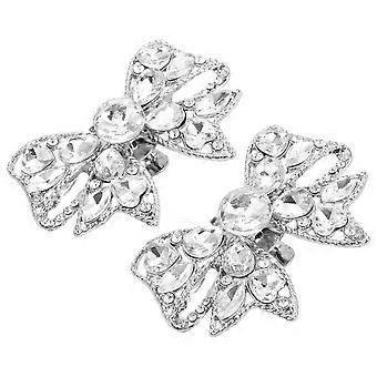1 par mousserende skoklip til kvinder Rhinestone Bowknot sko charme klip til sko elegant sko spænde dekoration til brudesko og høje hæle