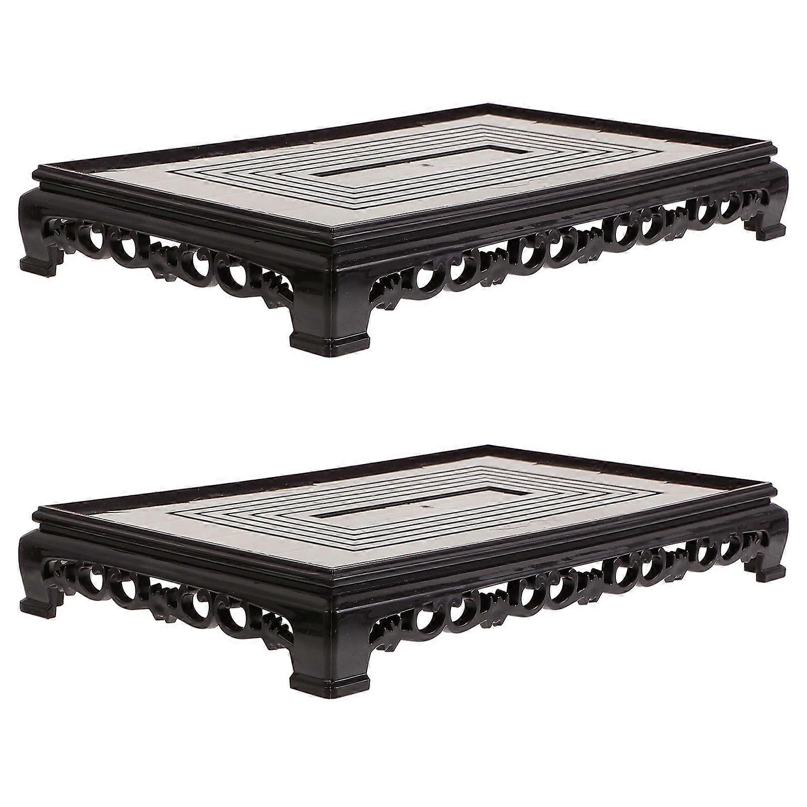 Plastic Plant Pot Riser for Indoor Display 2Pcs Rectangular Plant Stand