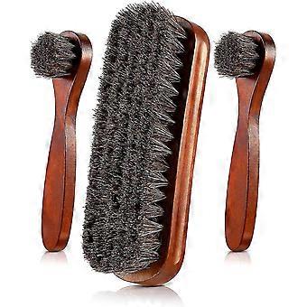 3 Pieces Horsehair Shoes Polish Brushes