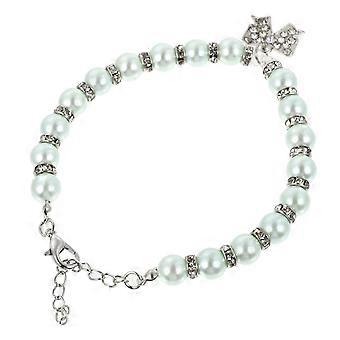 Pet Necklace Alloy Bowknot Pearls Dog Necklace for Pet Use
