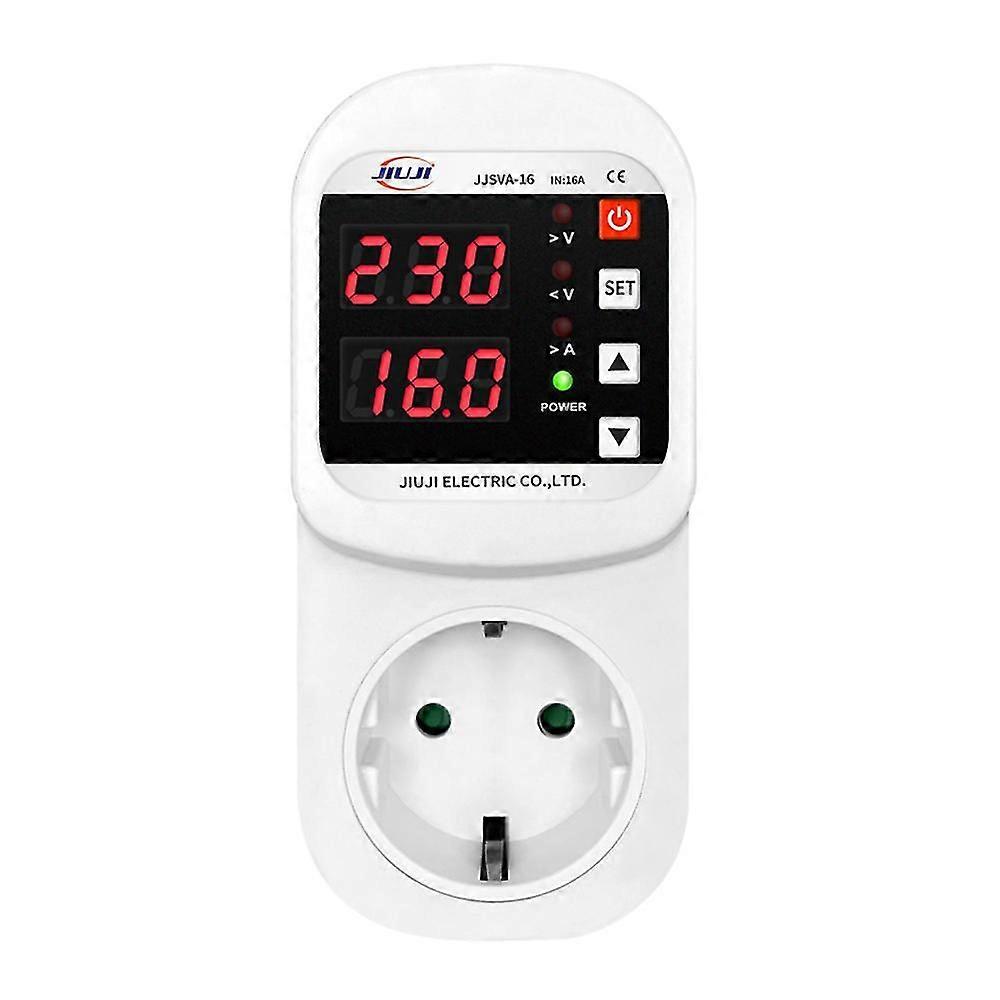 Automatic Voltage And Current Protector Socket Led Display Multifunctional Refrigerator Protecting Socket With Automatic Reset Function