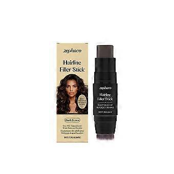 Natural Dark Brown Hairline Filler Stick, 7.5g, Corrects Parting, Fuller Hairline, Portable with Brush Head