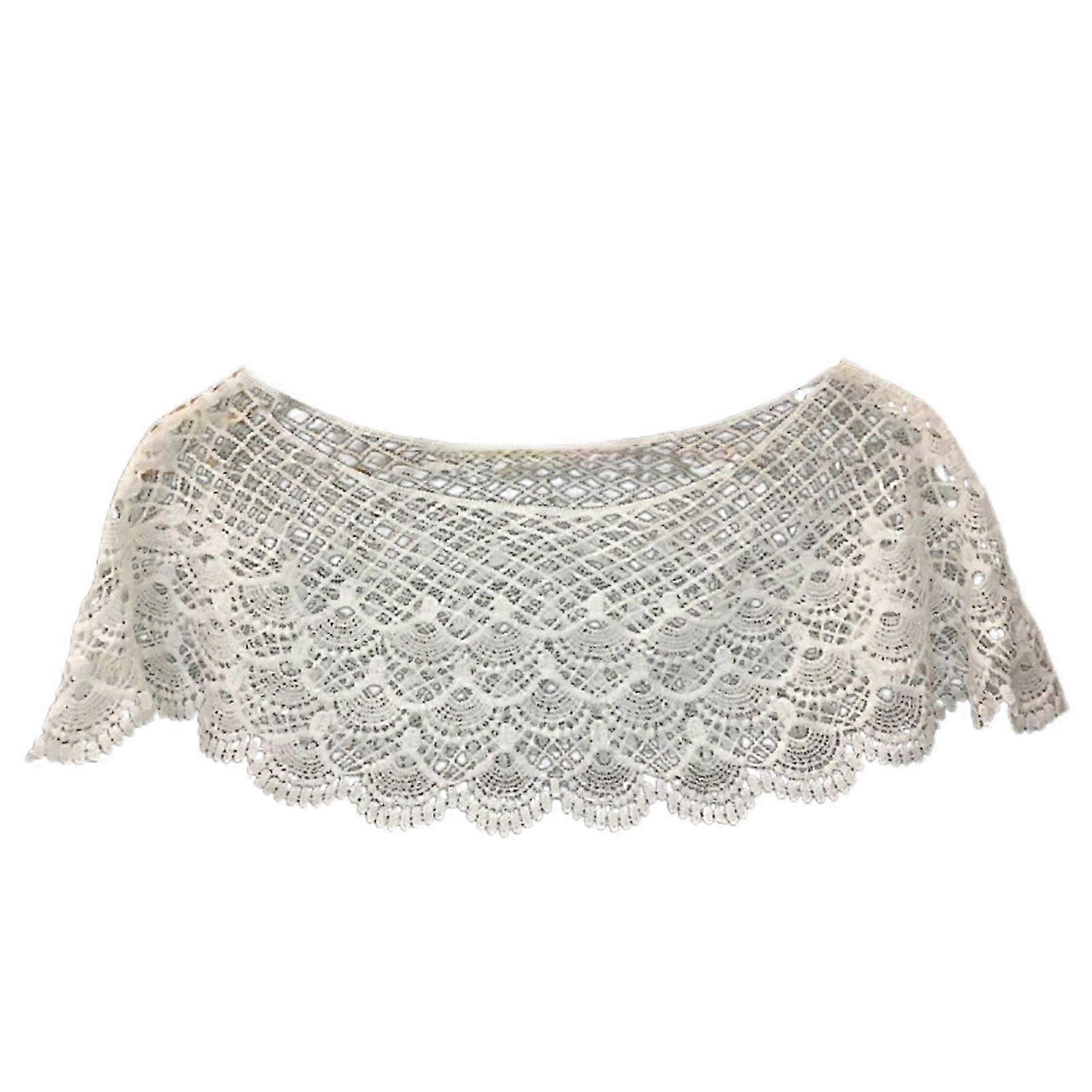 Shell Pattern Tassels Decor Pullover Shawl Wrap Summer Hollow Crochet Lace Evening