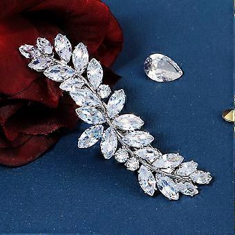Spring Hair Barrettes Lazy Fashion Glittering Zircon Ponytail Holder Side Clips for Bridesmaid Wedding Dating Shopping