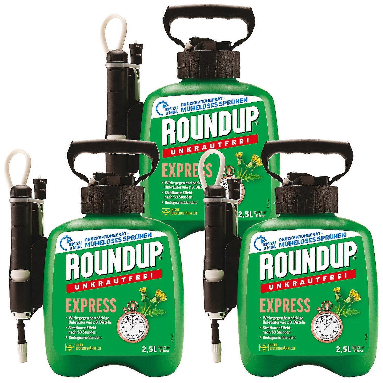 3 x ROUNDUP® Weed-Free Express AF Pressure Sprayer, 2.5 Liters