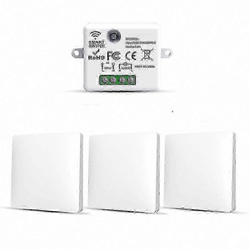 RF433 3 Pack Wireless Remote Control Light Switch Transmitter Receiver, 10A 240V