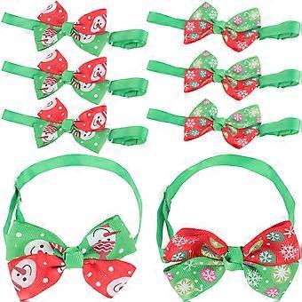 Christmas Dog Collar Adjustable Fabric Pet Collars 32Pcs for Decor