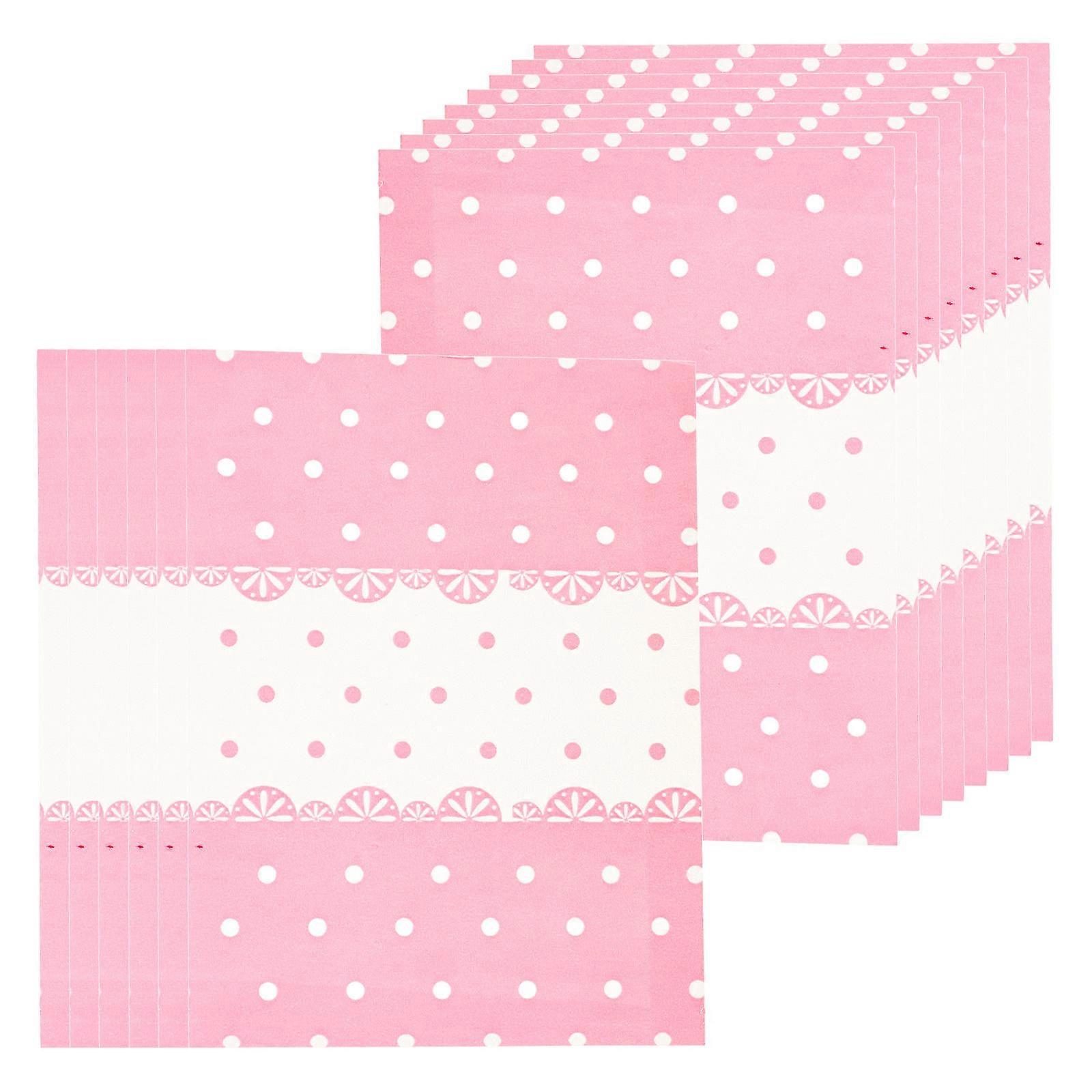 Candy Wrap for 100Sheets Pink Dot Pattern Packaging