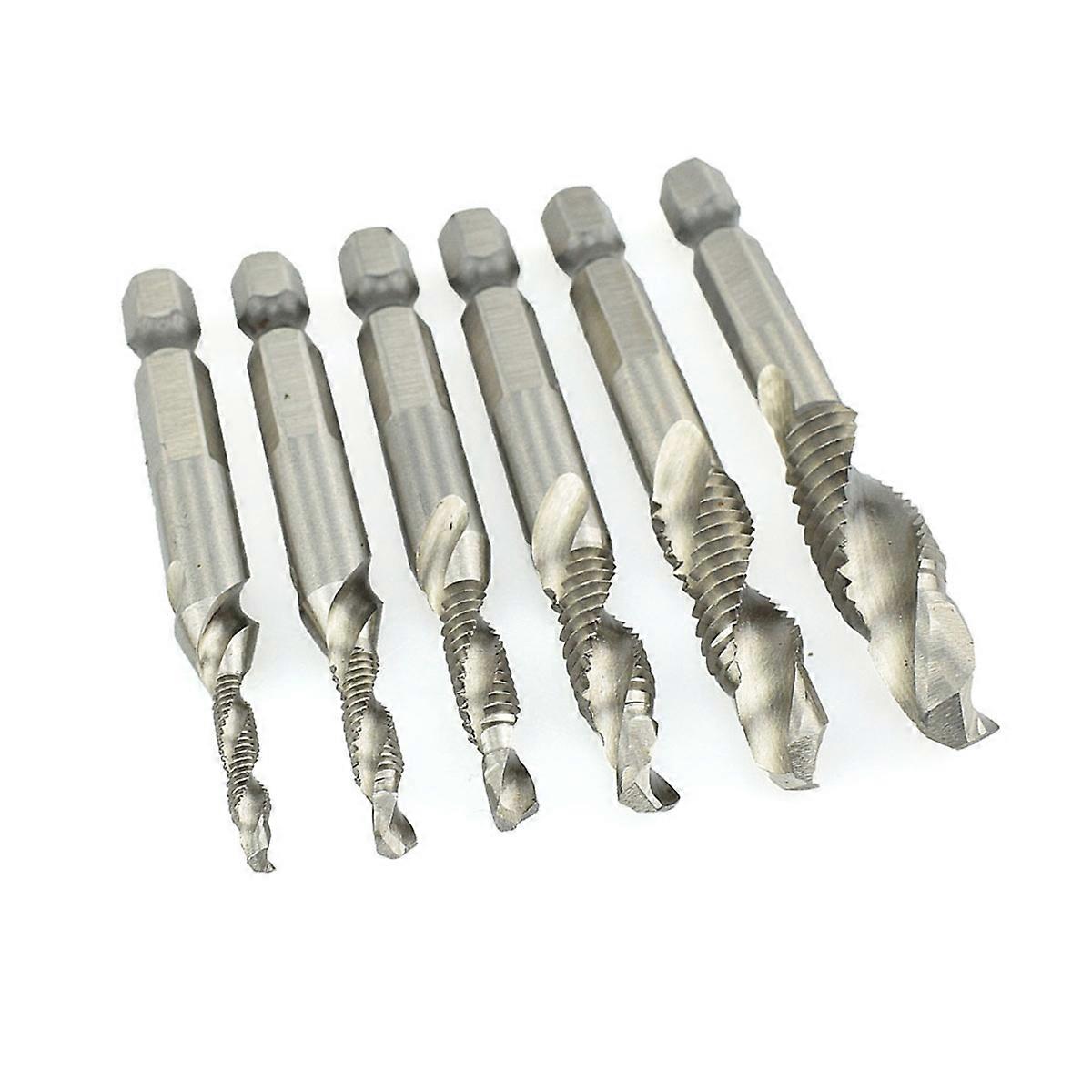 6PCS Multi-function Countersink Drill Bit Drill Tap Spiral Point Thread Combination Drill And Tap Bit Set