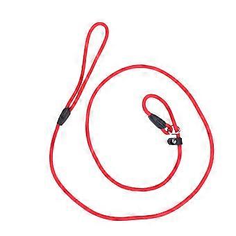 Laisse de dressage réglable en nylon pour chien de compagnie, 0,6 x 140 cm, avec boucle et corde de traction (rouge)