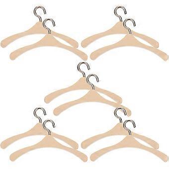 Mini Doll Clothes Hangers Wooden Accessory for Decor 10Pcs Assorted Color