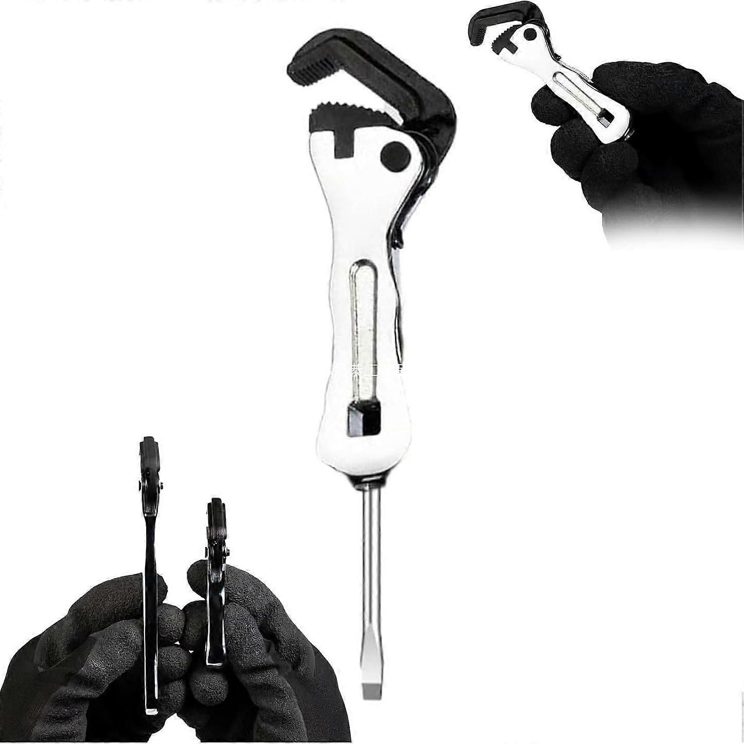 Mini Adjustable Pipe Wrench, Portable Multi Function Plumbing Hand Tool