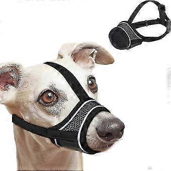 Dog Muzzle,Breathable Drinkable Mesh Muzzle compatible with Dogs,Anti Biting Barking Chewing with Strengthen Strap,Reflective Soft Nylon Muzzle