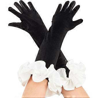 Women's Wedding Gloves Black Velvet with Polyester Sleeves Bridal Long Finger Gloves for Tea Party Dinner Wedding making kit