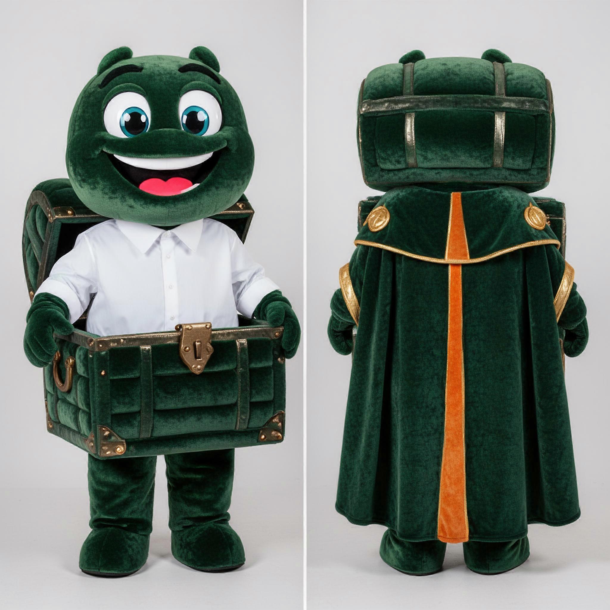 MASTICOT Forest Green Padded Treasure Chest Mascot