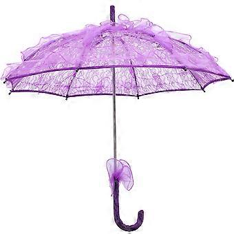 Bridal Umbrella Lace Umbrella for Decoration Purple Wedding Prop