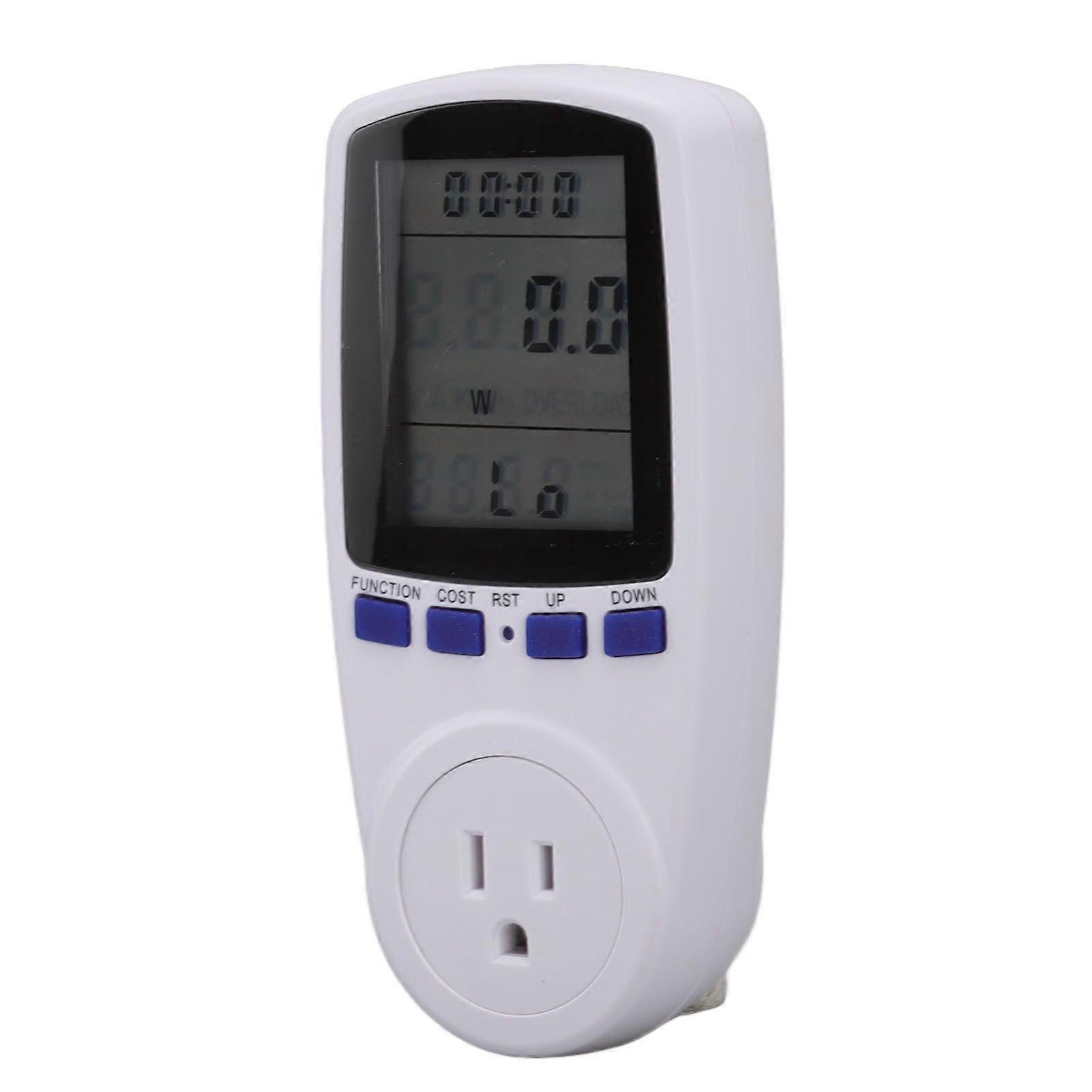 Watt Meter LCD Screen Alarm Function Overload Protection ABS Material Electricity Usage Monitor(YMCAT)