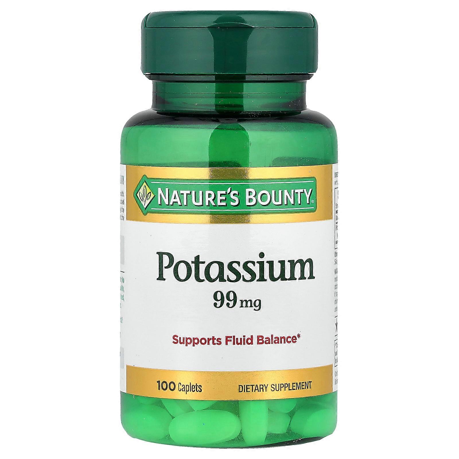 4 x Nature's Bounty, Potassium, 99 mg, 100 Caplets