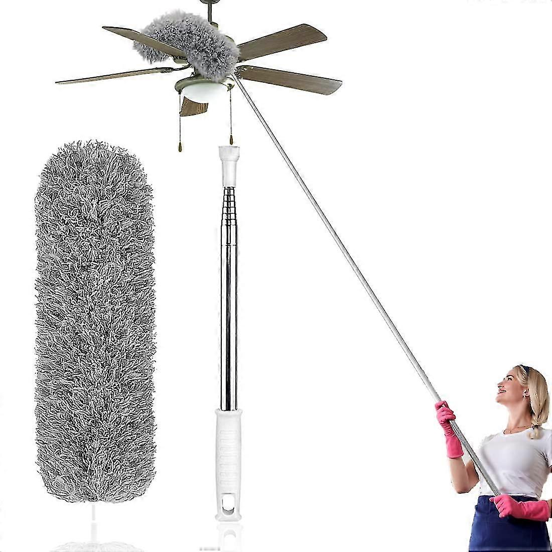 Telescopic Duster, Extra Long 254cm, Microfiber Duster Dust Broom With Bendable Corner Broom