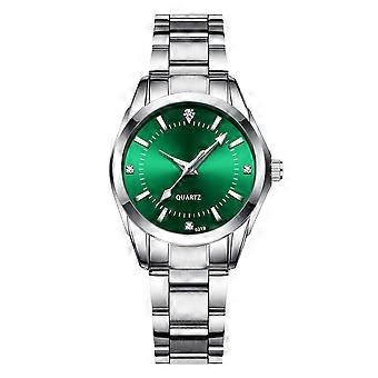 Waterproof Quartz Wristwatch with Luminous Markers Stainless Steel Strap